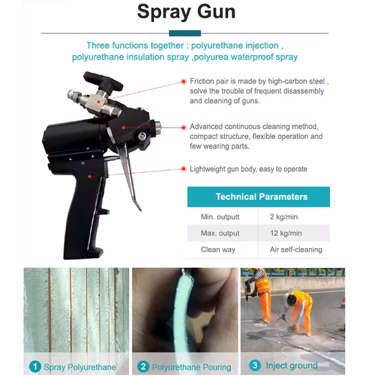 Máquina de recubrimientos de poliurea en aerosol de espuma de poliuretano con reactor hidráulico de impermeabilización para la venta